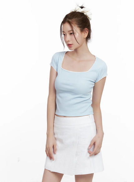 Ribbed Lace Baby Tee CL524