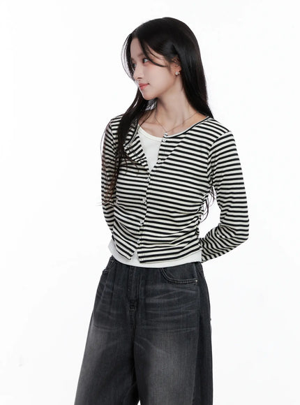 Striped Layered Long Sleeve Top CS519