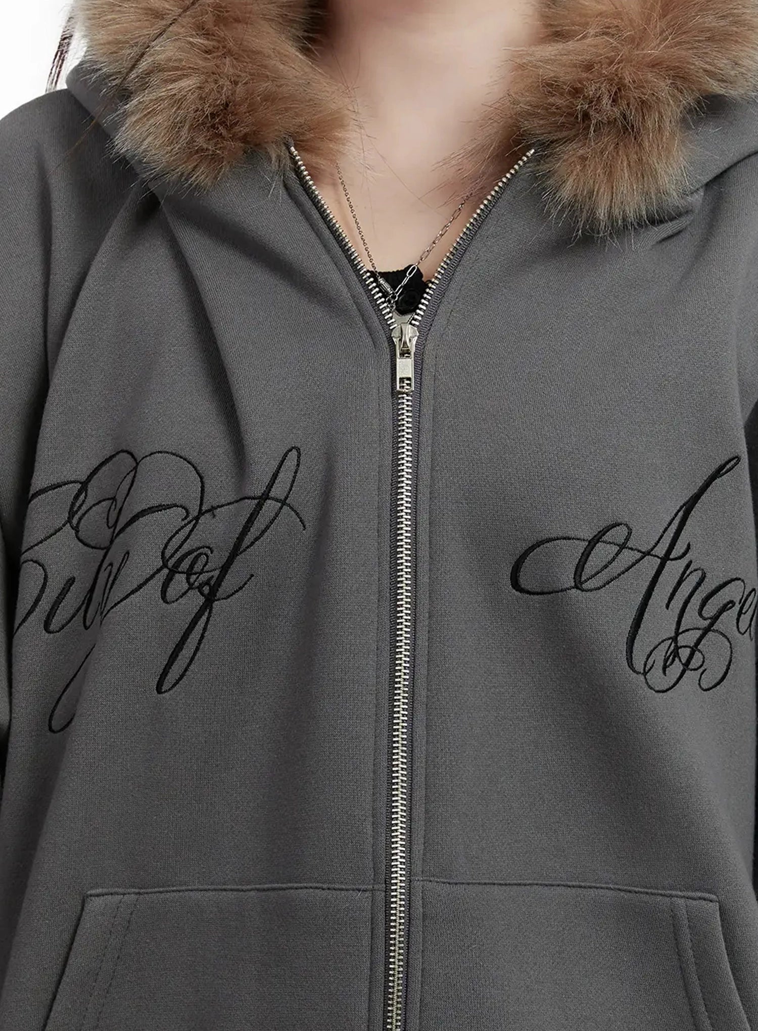 faux-fur-printed-zip-up-hoodie-id531