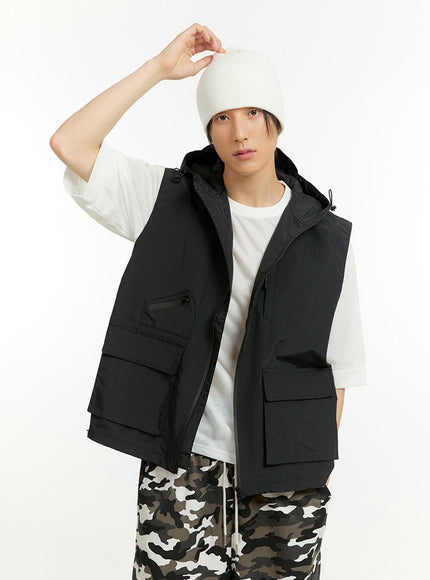 mens-hooded-nylon-vest-il418