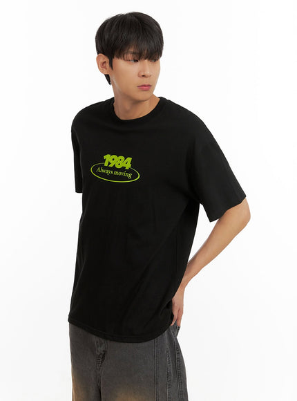 mens-lettering-round-neck-t-shirt-black-iu419