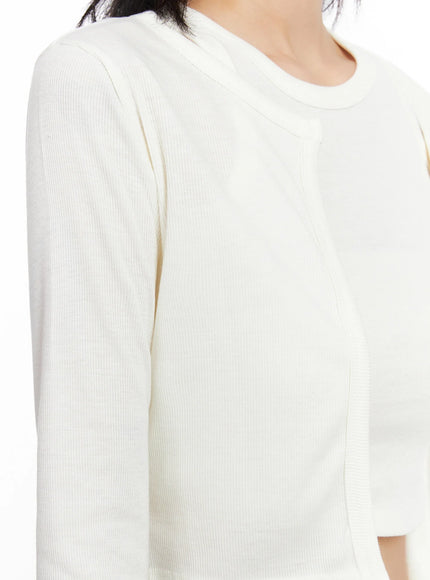 Cropped Cardigan 2-Piece Set IS508