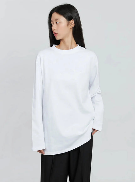 Casual Long Sleeve Oversized Tee IN507