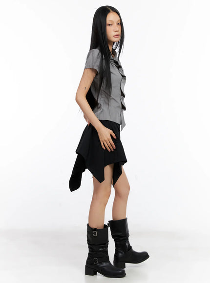 asymmetric-collar-button-down-blouse-cl530