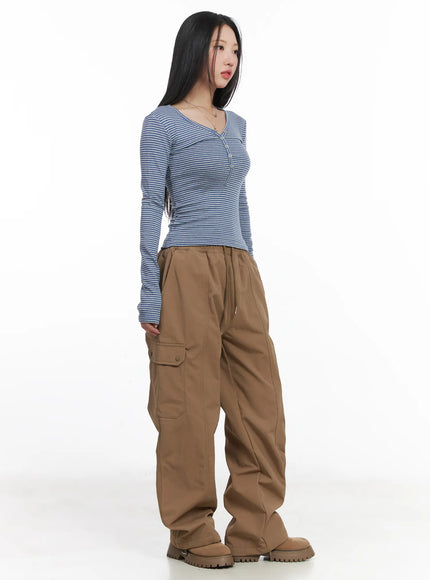 Wide Leg Cargo Pants CD530