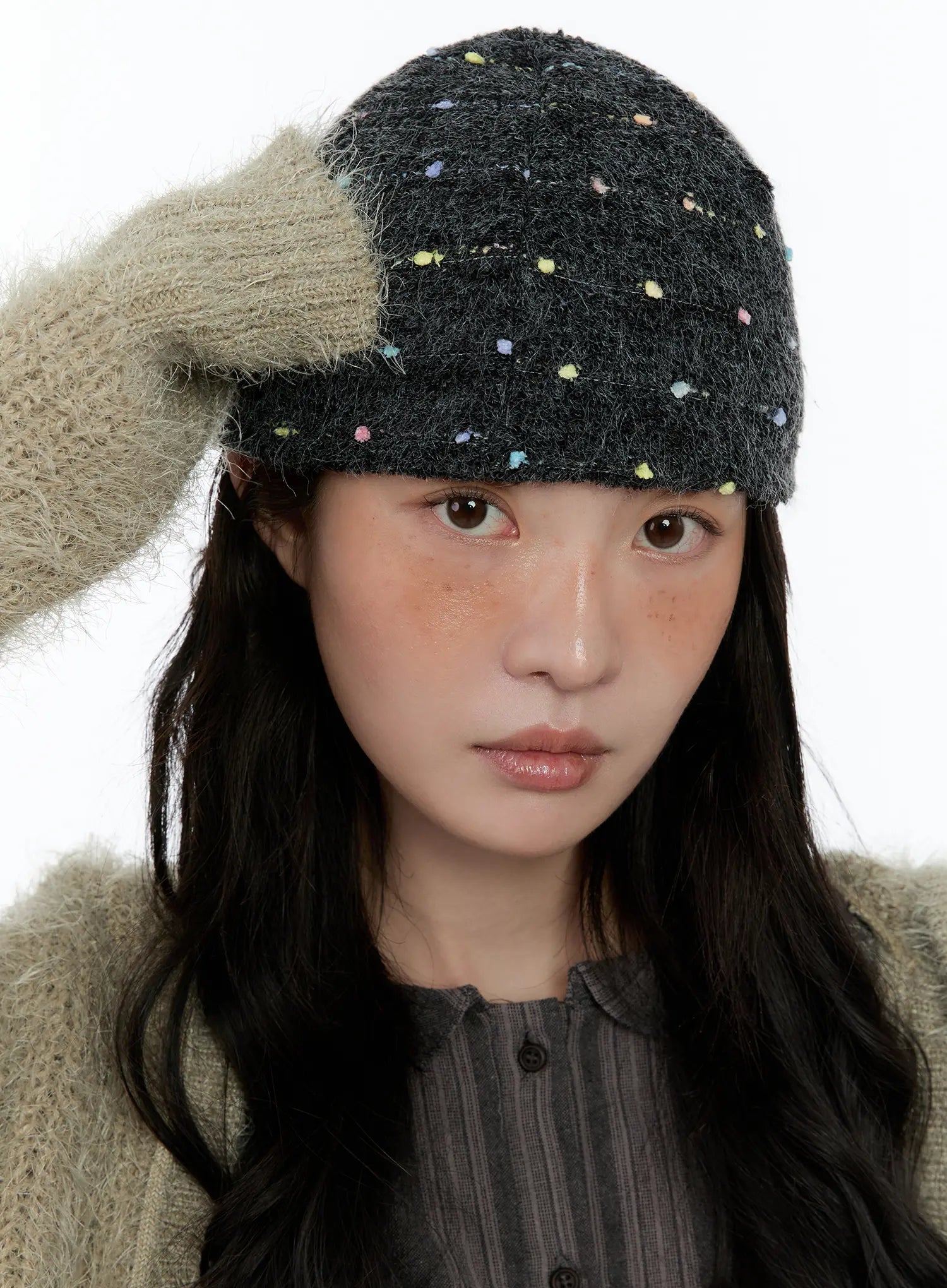 Vintage Dotted Knit Beanie CN517