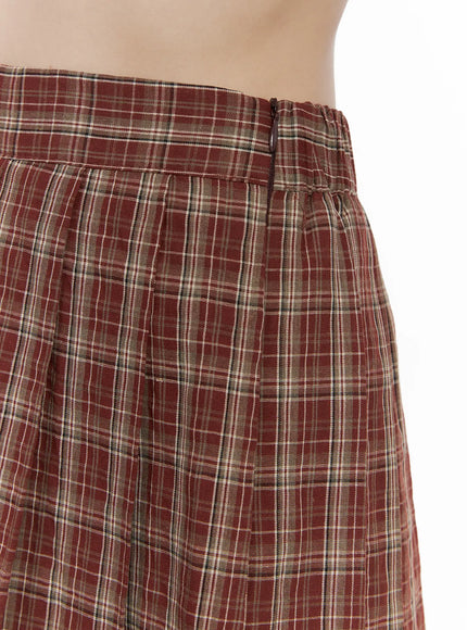Plaid Pleated Mini Skirt CG519