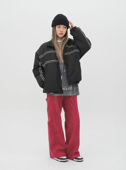 Puffer Jacket with Line Detail