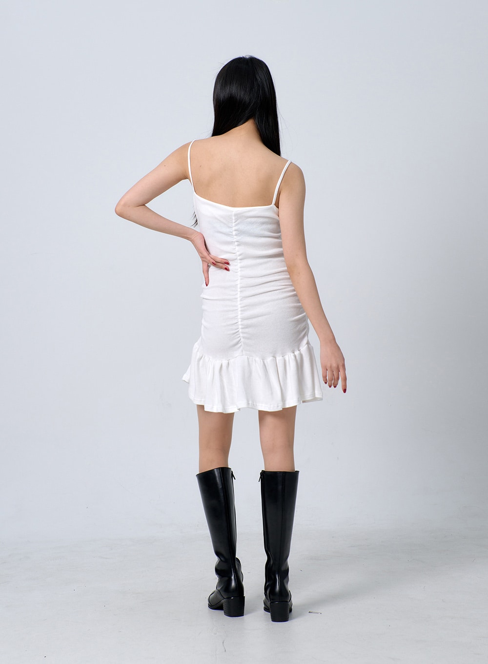 Thin Strap Frill Mini Dress BJ331