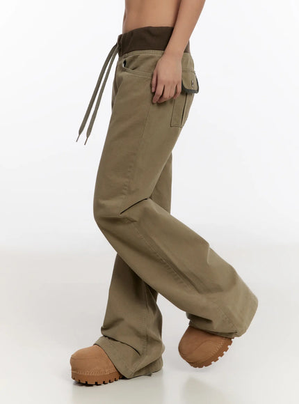 vintage-pocket-bootcut-cotton-pants-cn527