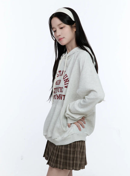 University Print Oversized Hoodie CG514