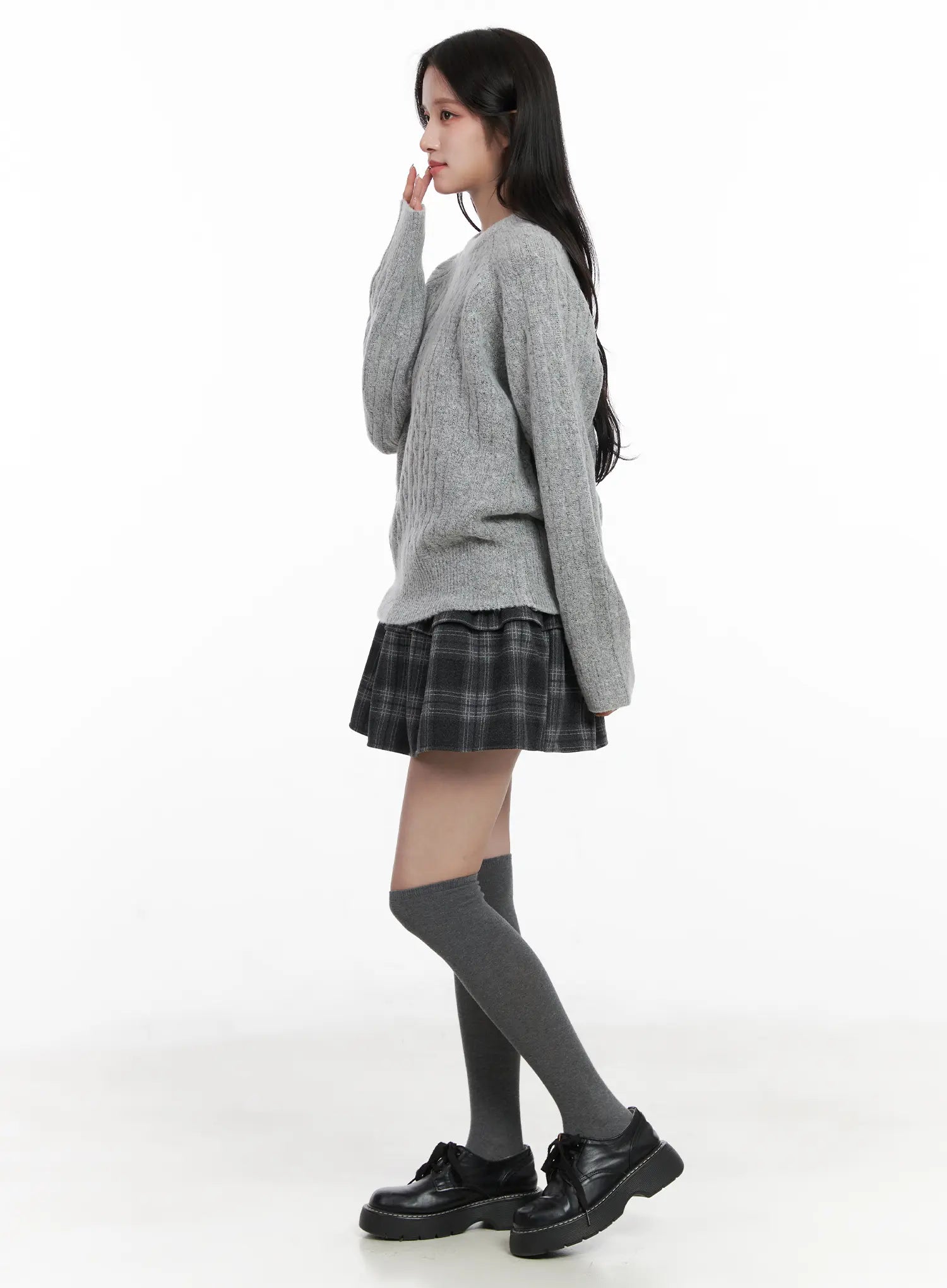 plaid-tiered-mini-skirt-cn527