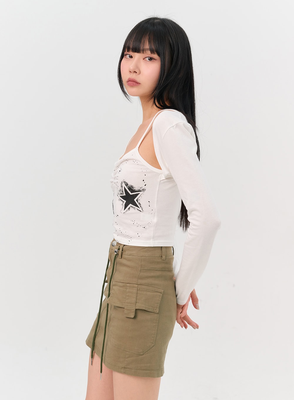 a-line-string-mini-cargo-skirt-in302