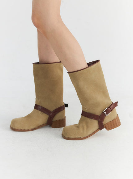 buckle-suede-middle-boots-co327