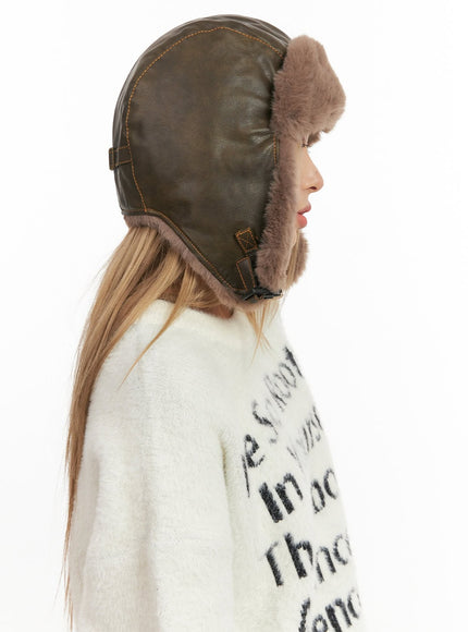 Faux Fur Ear Flap Hat CJ508