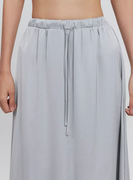 Elegant Satin Maxi Skirt IS516