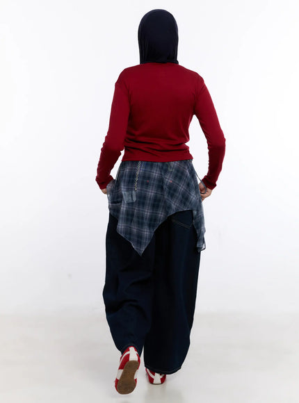 layered-plaid-mesh-midi-skirt-cs524