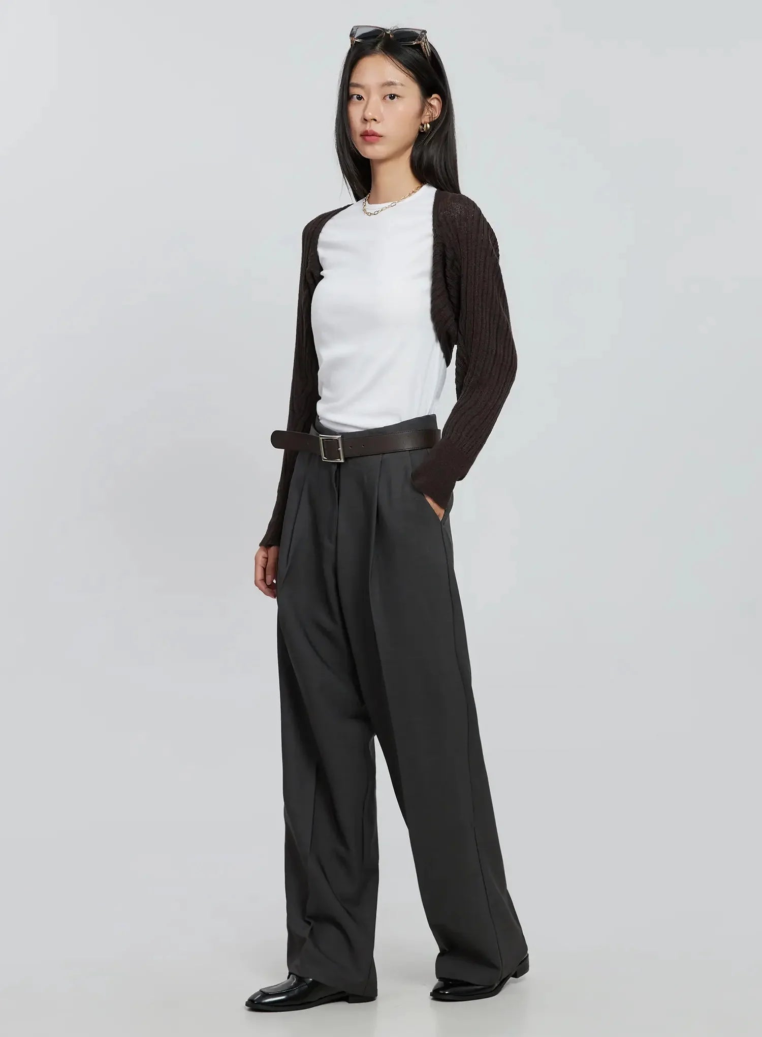 Ribbed Knit Bolero IN507