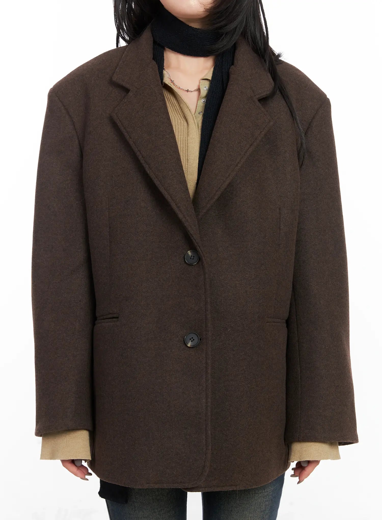 Oversized Classic Wool Blazer Jacket CD502