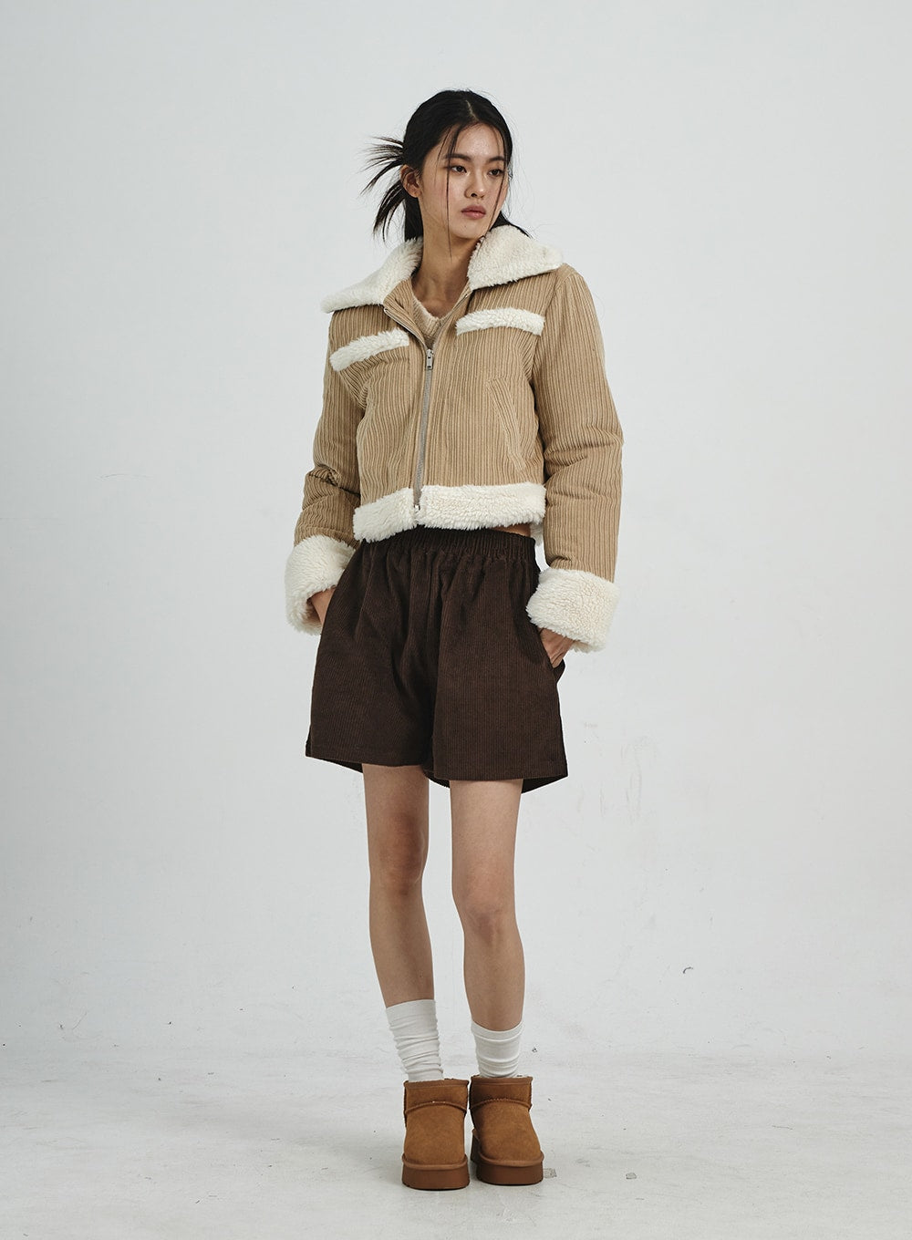 Corduroy Wide Shorts CD07