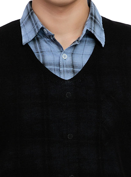 Men's Linen V-Neck Knit Vest IG520