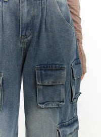 high-waist-pocket-cargo-straight-leg-jeans-cf416