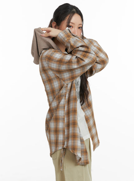 checkered-hooded-shirt-cm426