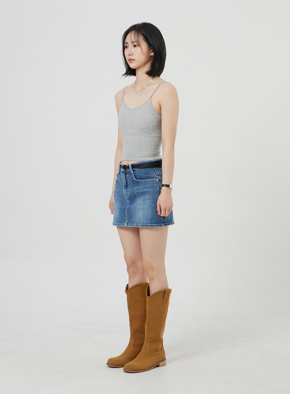 Mid-Rise Denim Mini Skirt OM303