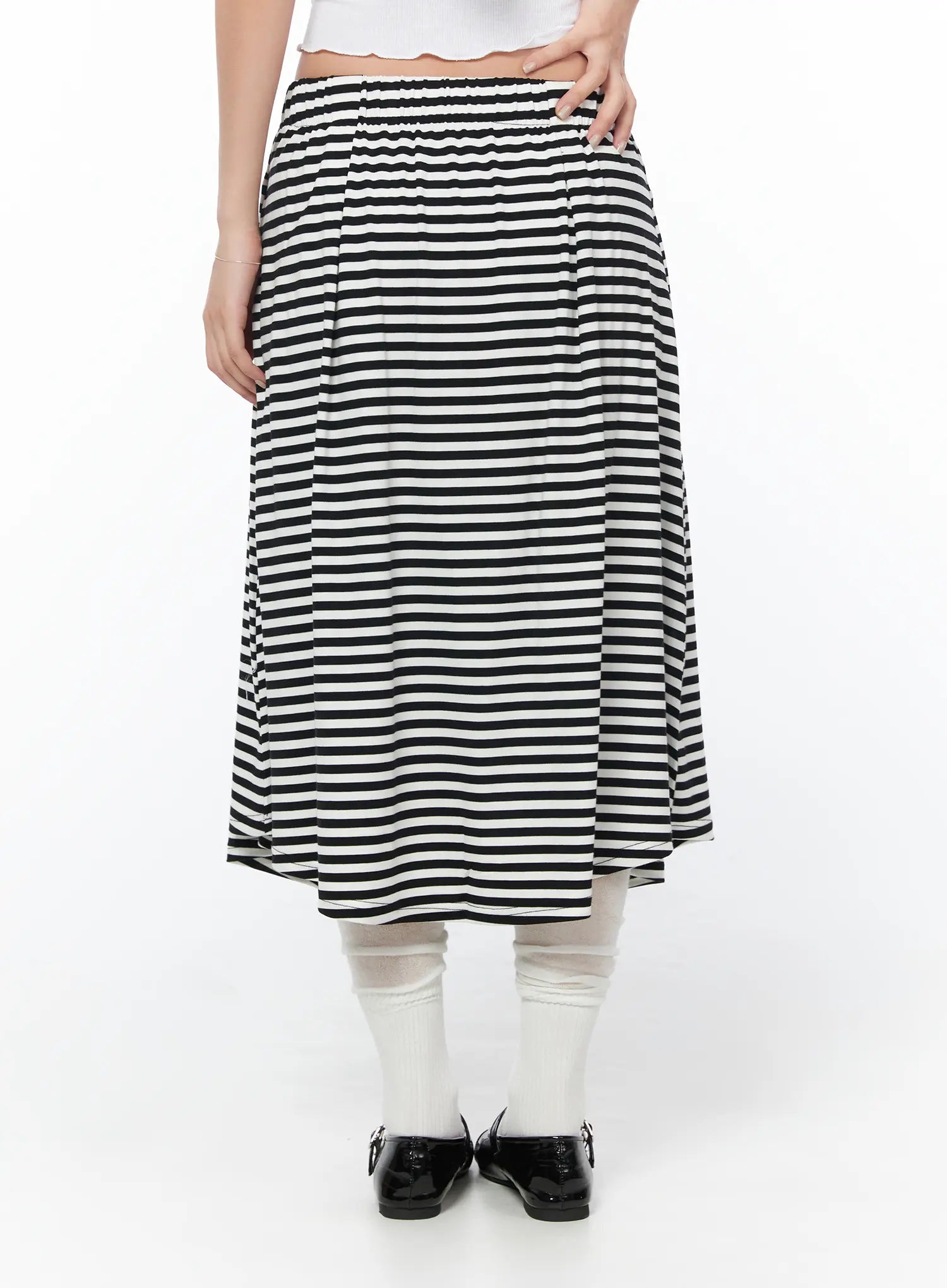 striped-flare-long-skirt-cy512
