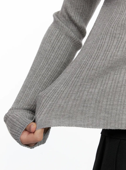 Ribbed Folded Off-Shoulder Top IG527