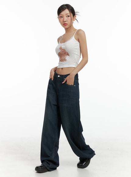 Dark Wash Wide Jeans CU305