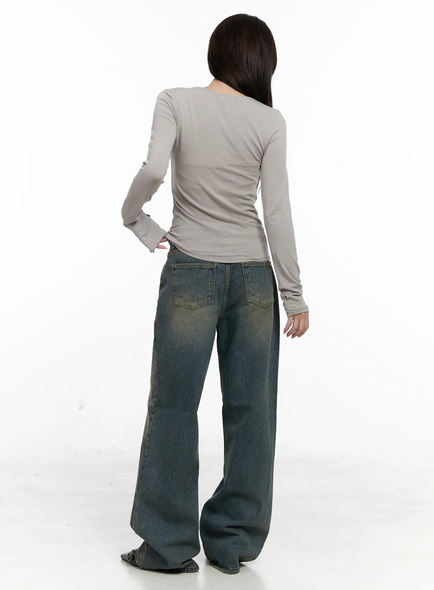 Shelby Vintage Washed Wide-Leg Jeans CO520