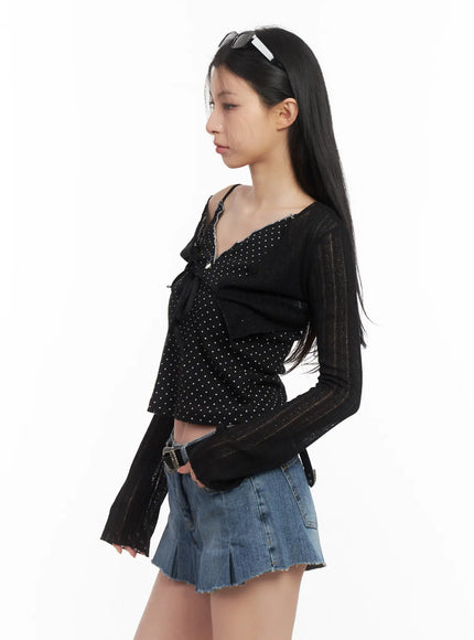 ribbon-knit-cropped-cardigan-cl501