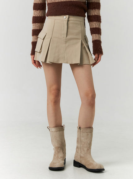 pocket-pleated-mini-skirt-cn317