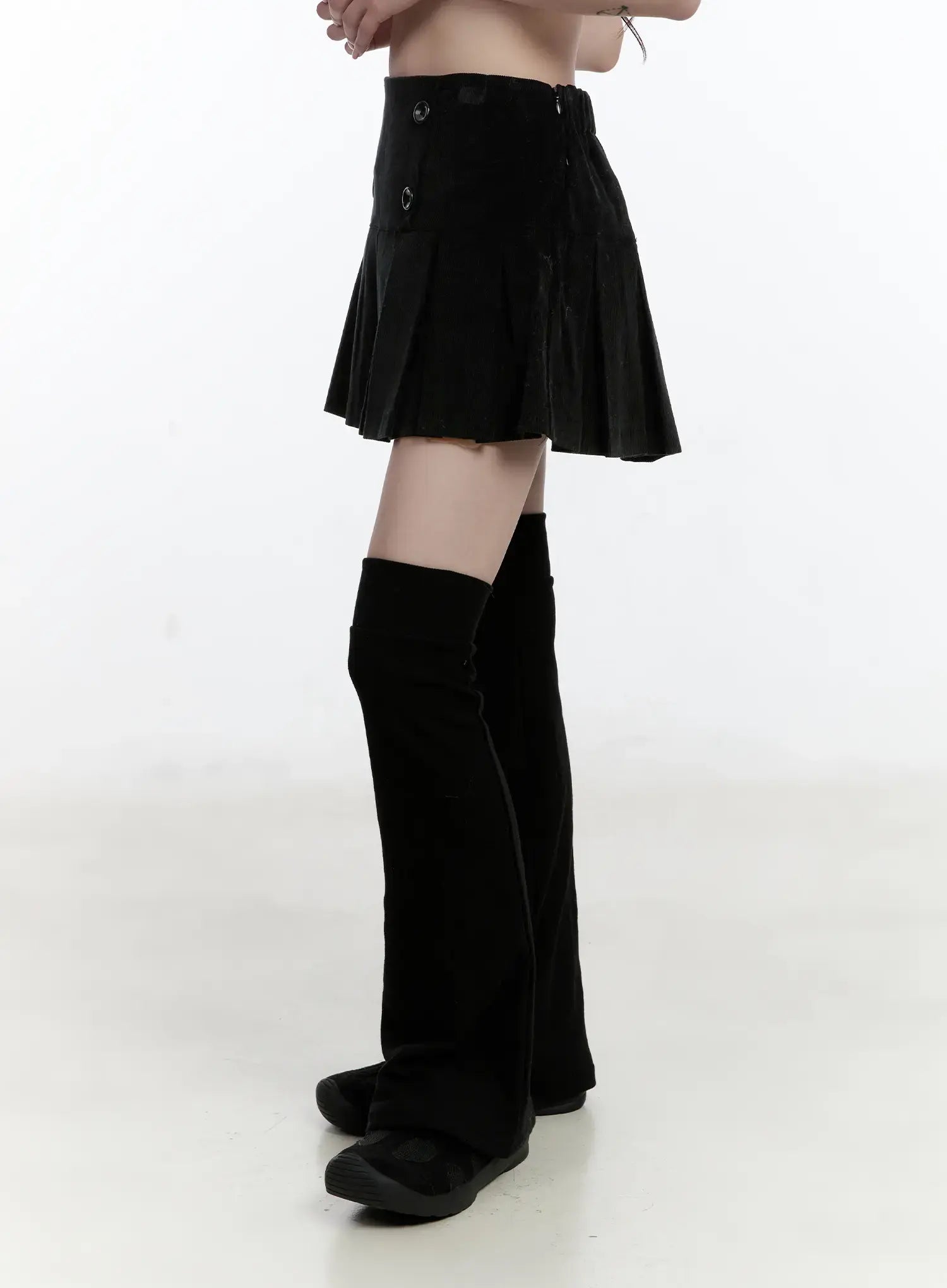 corduroy-button-pleated-mini-skirt-cn525