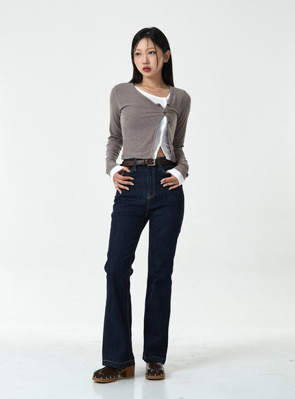 Layered Side Button Cardigan CG10