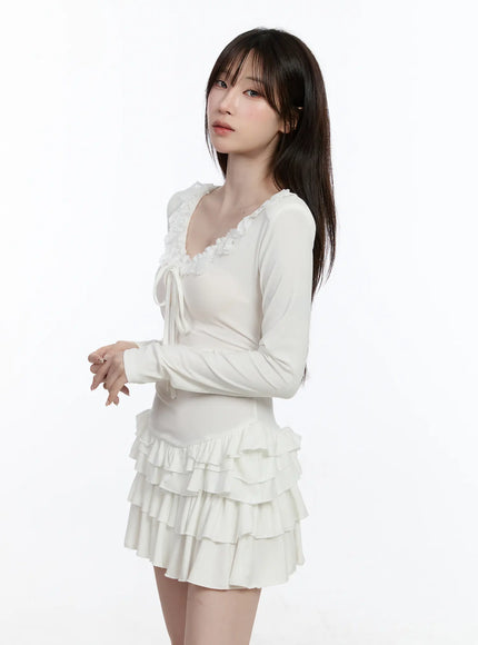 ruffle-layered-mini-dress-with-shoulder-pads-ca501