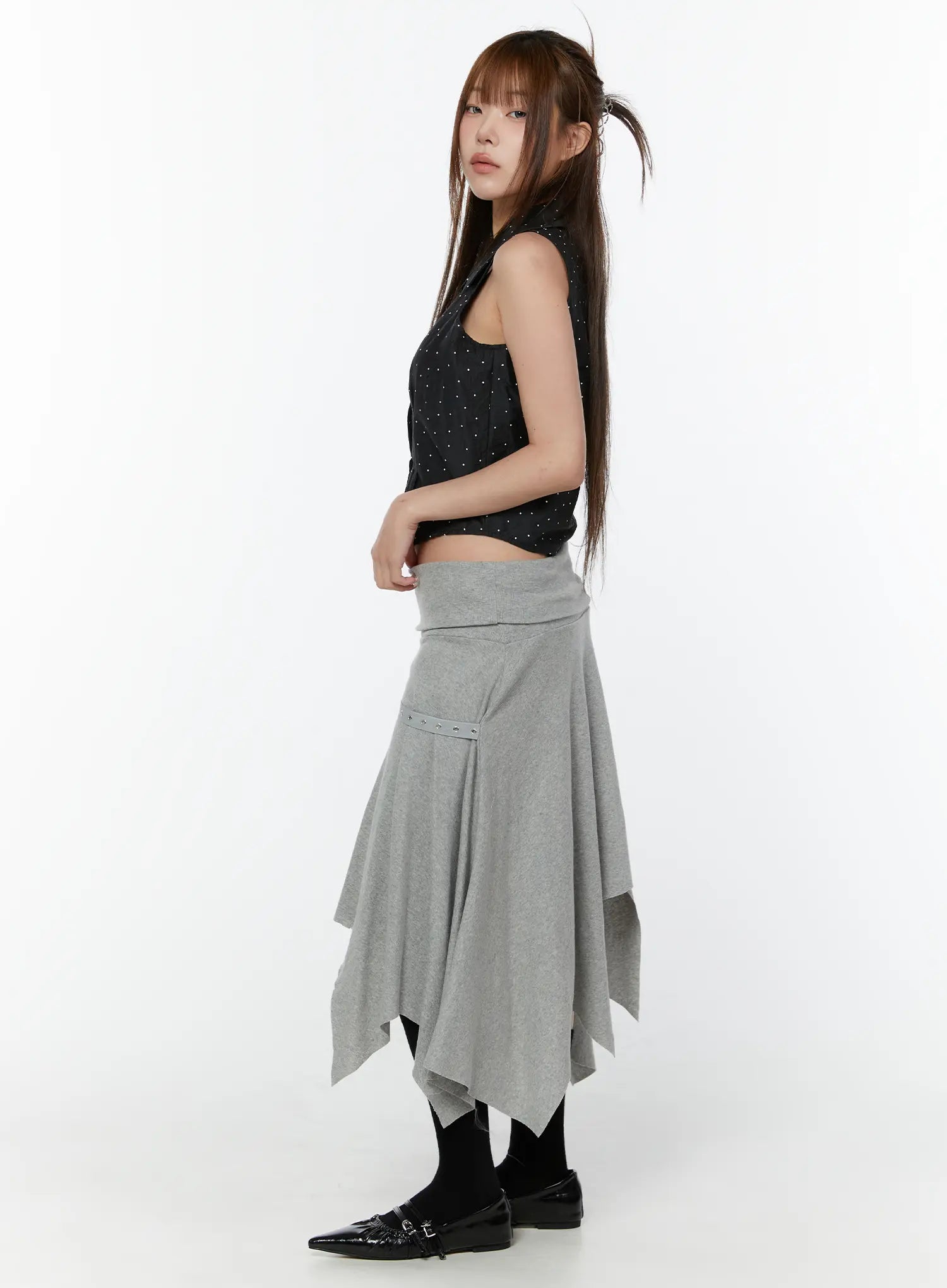 polka-dot-sleeveless-blouse-cy518