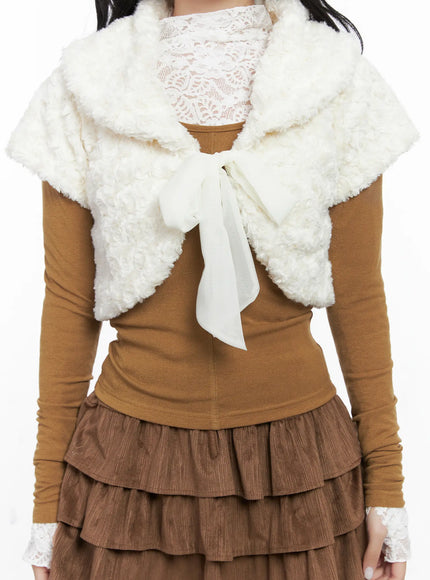 ribbon-faux-fur-bolero-vest-cn514