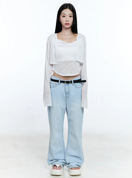 Mae Washed Flare Denim Jeans CG512