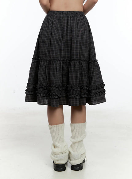gingham-ruffle-layered-midi-skirt-cs517