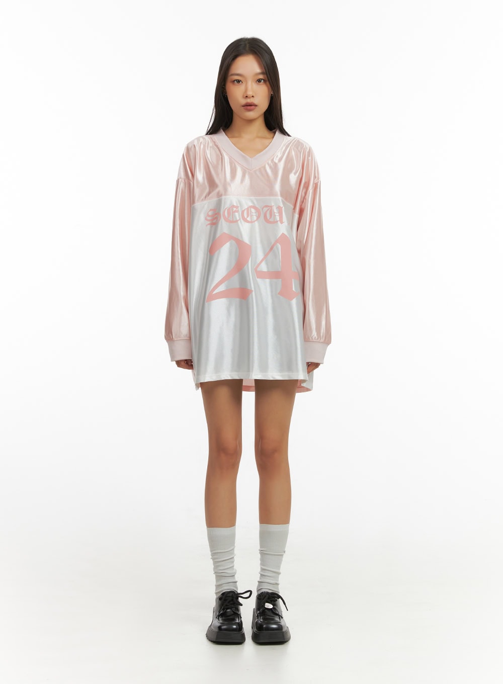 pink-lettered-poly-sweat-v-neck-hoodie-io409