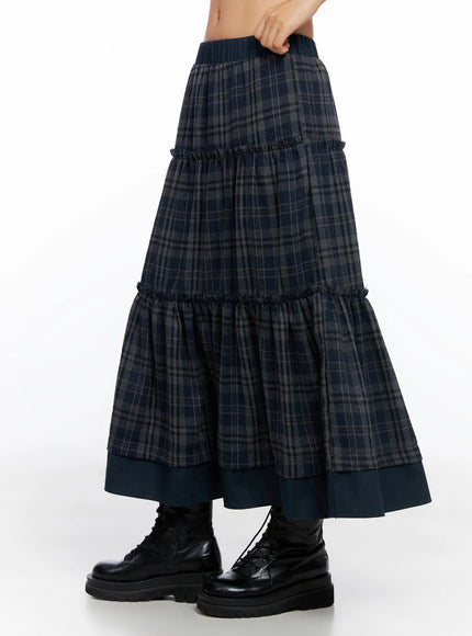 plaid-tiered-maxi-skirt-co515
