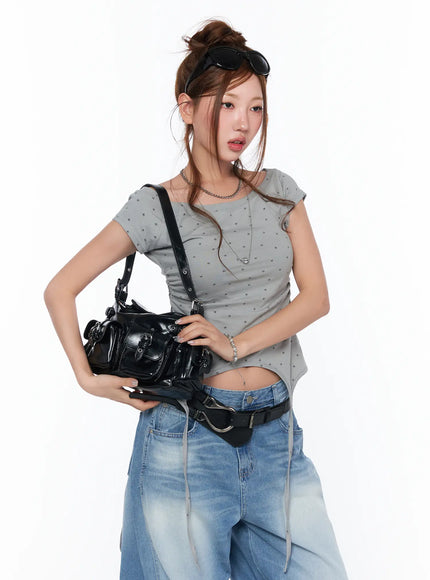 Multi-Pocket Belt Shoulder Bag CA514
