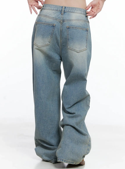 Kylee Washed Wide-Leg Jeans CS501