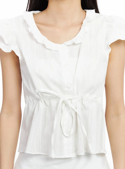 ruffled-ribbon-tie-short-sleeve-blouse-im530