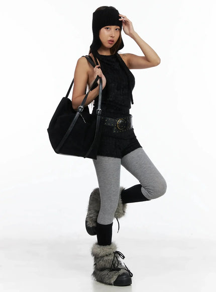 Textured Knit Turtleneck Top IN528