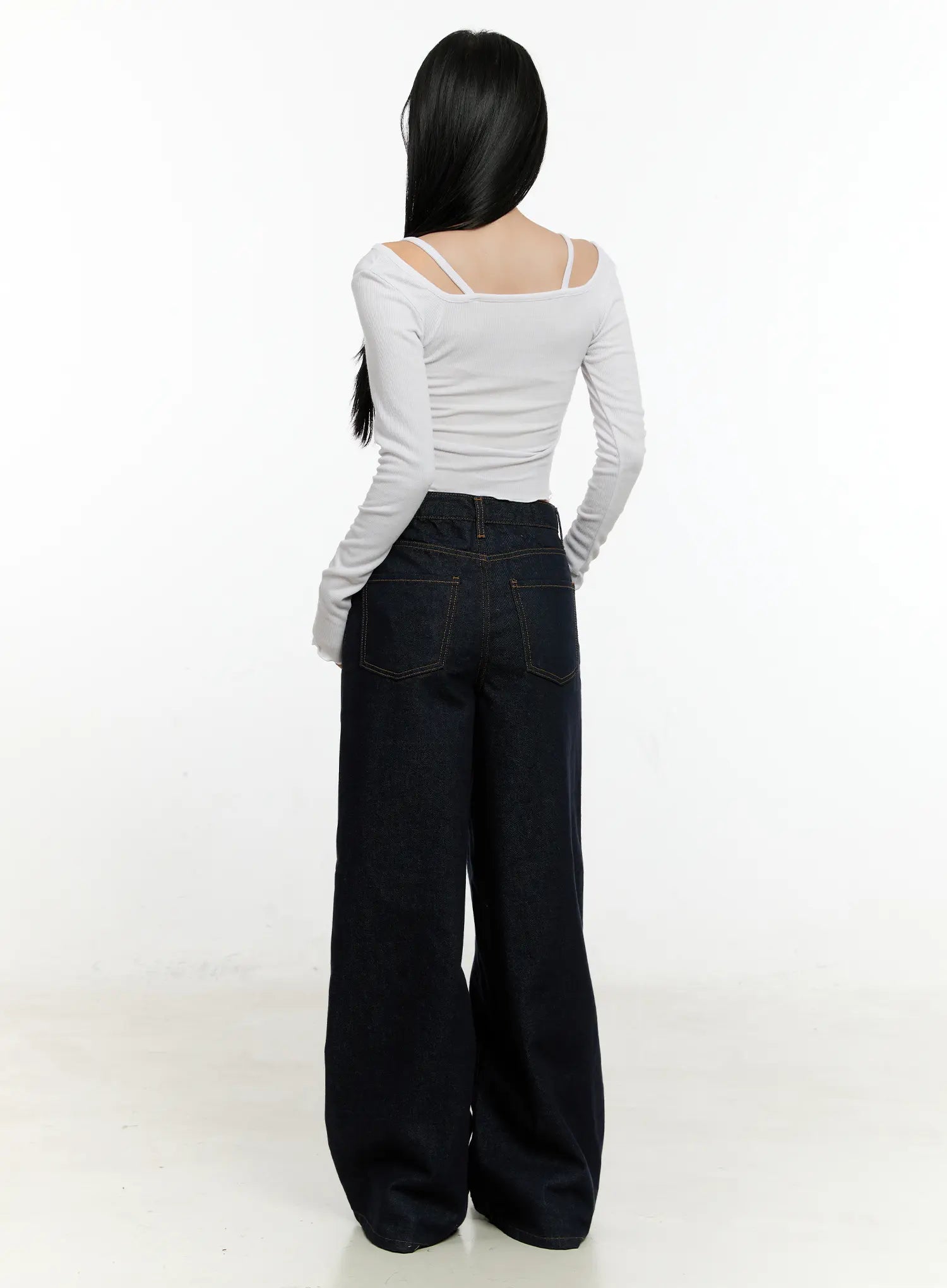 Off-Shoulder Ruched Long Sleeve Top CN506