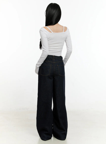 Off-Shoulder Ruched Long Sleeve Top CN506