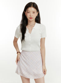 collar-buttoned-short-sleeve-cardigan-ou419